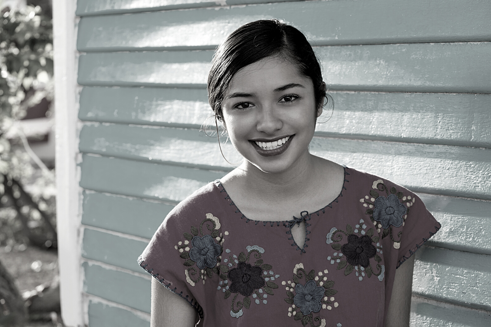 Mexican Latin Woman with Mayan Dress